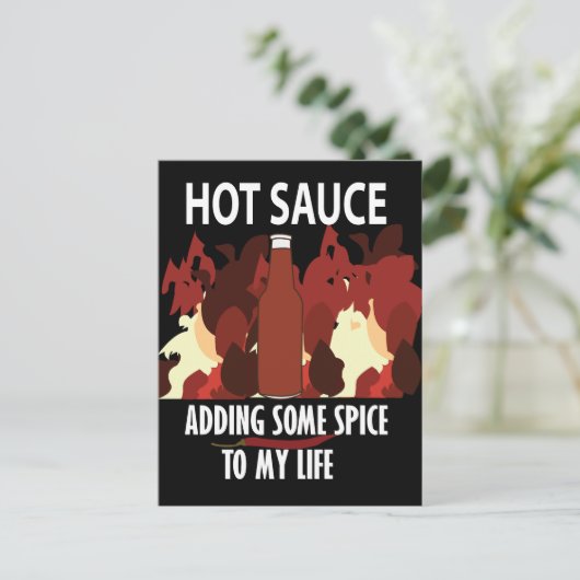 Hot Sauce Ketchup Fire Red Chili Pepper Briefkaart (Staand voorkant)