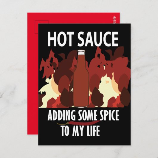 Hot Sauce Ketchup Fire Red Chili Pepper Briefkaart (Voorkant / Achterkant)