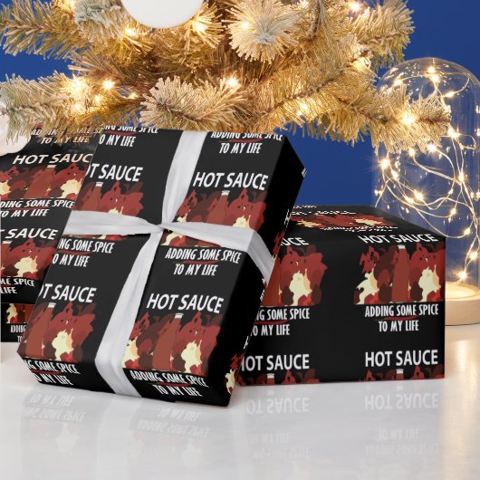 Hot Sauce Ketchup Fire Red Chili Pepper Cadeaupapier (Feestdagen)
