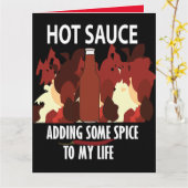Hot Sauce Ketchup Fire Red Chili Pepper Groet Kaart (Gele Bloem)