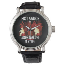 Hot Sauce Ketchup Fire Red Chili Pepper Horloge