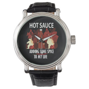 Hot Sauce Ketchup Fire Red Chili Pepper Horloge