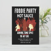 Hot Sauce Ketchup Fire Red Chili Pepper Party Kaart (Staand voorkant)