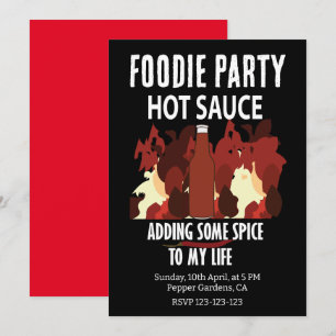 Hot Sauce Ketchup Fire Red Chili Pepper Party Kaart