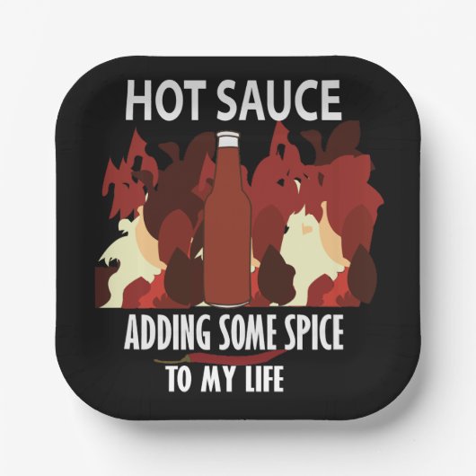 Hot Sauce Ketchup Fire Red Chili Pepper Party Papieren Bordje (Voorkant)