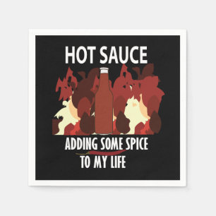 Hot Sauce Ketchup Fire Red Chili Pepper Party Servet