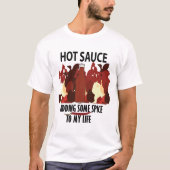 Hot Sauce Ketchup Fire Red Chili Pepper T-shirt (Voorkant)