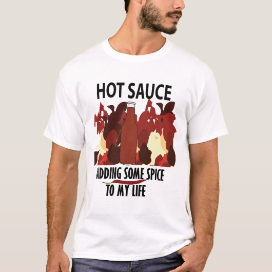 Hot Sauce Ketchup Fire Red Chili Pepper T-shirt (Voorkant)