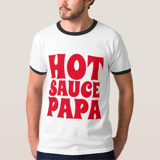 HOT SAUCE PAPA MANNEN DAD T SHIRTS (Voorkant)