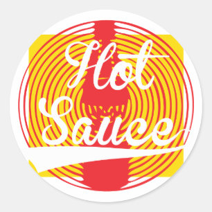 Hot Sauce. Ronde Sticker