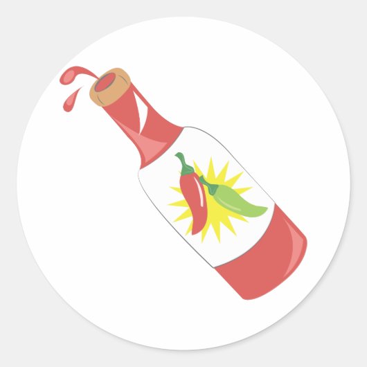 Hot Sauce Ronde Sticker (Voorkant)