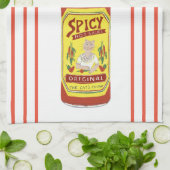 HOT SAUCE Spicy Cat Red stripe Theedoek (Gevouwen)