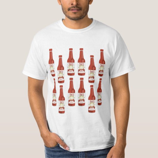 Hot Sauce Spicy Fun Picante Patroon AANPASSEN IT T-shirt (Voorkant)