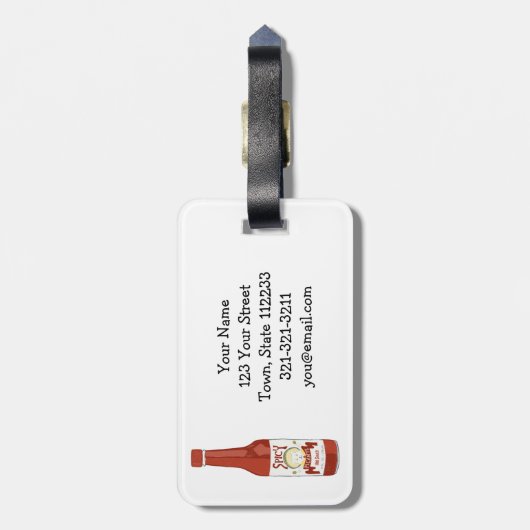 Hot Sauce Spicy Fun Picante Pattern CUSTOM Bagagelabel (Achterkant verticaal)