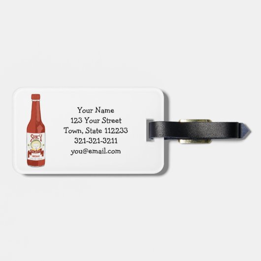 Hot Sauce Spicy Fun Picante Pattern CUSTOM Bagagelabel (Achterkant horizontaal)