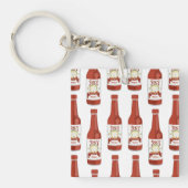 Hot Sauce Spicy Fun Picante Pattern Sleutelhanger (voorkant)