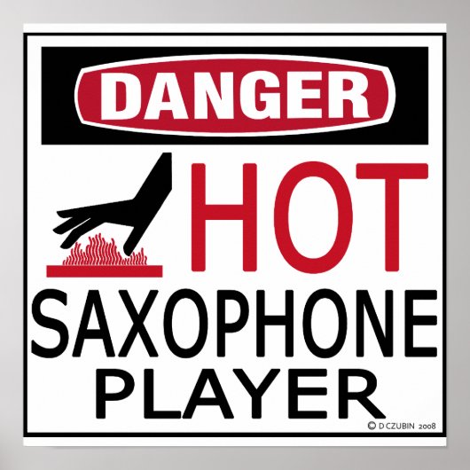 Hot Saxophone-speler Poster (Voorkant)
