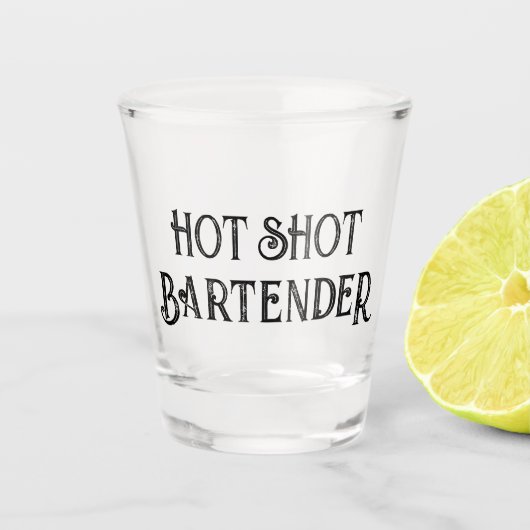 Hot Shot Bartender | Grappig geschenkglas Glas (Voorkant)
