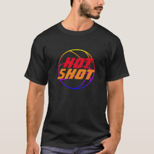 Hot-shot   Basketball Quote met blauwe tekst T-shirt