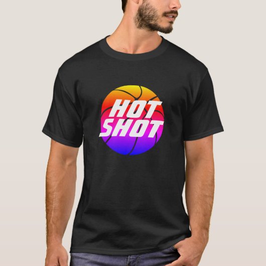 Hot-shot | Basketball Quote met Blue Text T-Shirt (Voorkant)