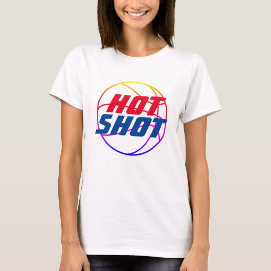 Hot-shot | Basketball Quote met Blue Text T-Shirt (Voorkant)
