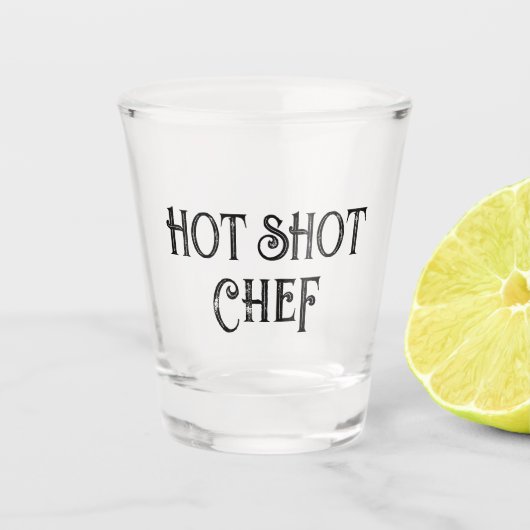Hot Shot Chef | Grappig geschenkglas Glas (Voorkant)