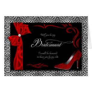 Hot Silver en Black Cheetah Print voor Bridesmaid