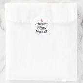 Hot Smoked Mullet BBQ Vis Gekookte Vis Restaurant Ronde Sticker (Tas)