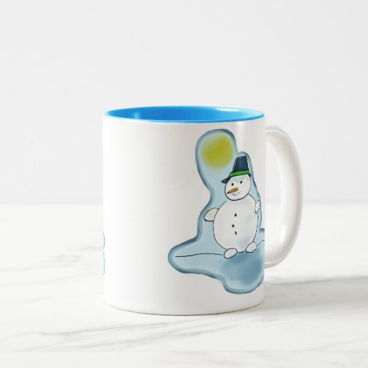 Hot Snowman-mok Tweekleurige Koffiemok (Voorkant rechts)