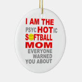 Hot Softball mama Keramisch Ornament (Rechts)