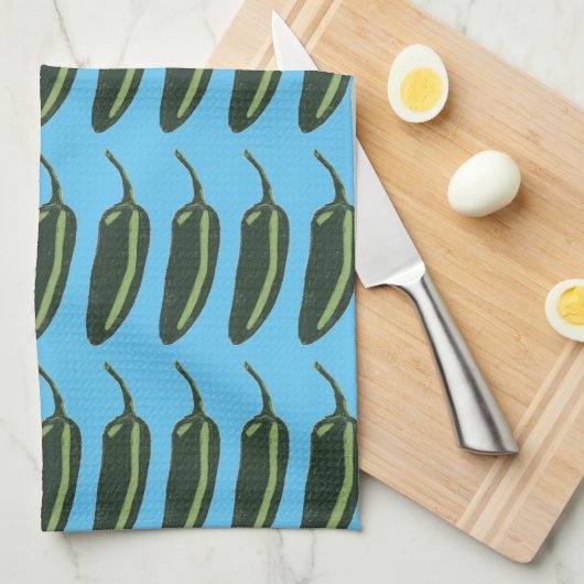 HOT & SPICY chilt jalapeno-patroon Theedoek (Quarter Fold)