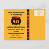 Hot & Spicy verjaardagsuitnodiging Briefkaart (Achterkant)