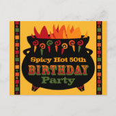 Hot & Spicy verjaardagsuitnodiging Briefkaart (Voorkant)