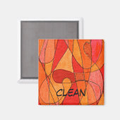 "Hot Spot" Abstracte afwasmachine status Magnet (Voorkant / Achterkant)