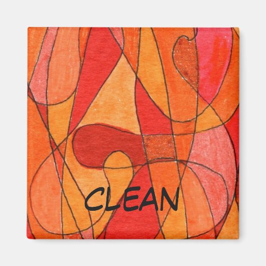 "Hot Spot" Abstracte afwasmachine status Magnet (Voorkant)