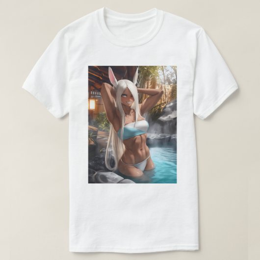 Hot Spring Bunny Girl 100 T-shirt (Design voorkant)