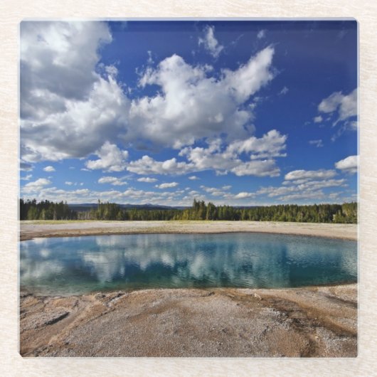 Hot Spring Glazen Onderzetter (Voorkant)