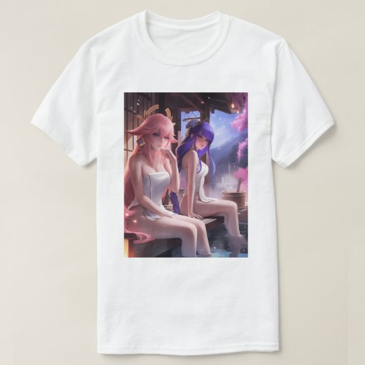 Hot Spring Raiden Shogun en Yae Miko 119 T-shirt (Design voorkant)