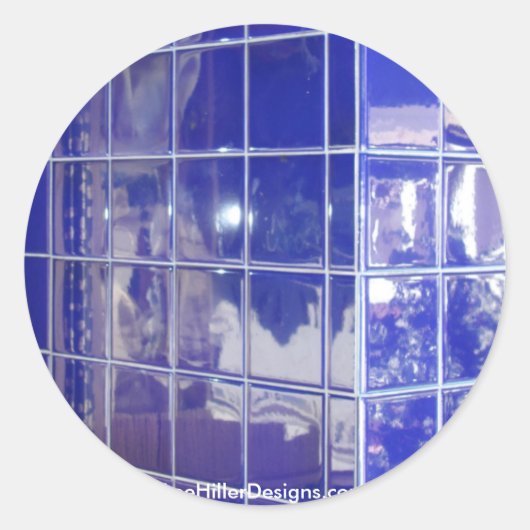 Hot-Springs, AR BlueTile Reflection-cadeautjes Ronde Sticker (Voorkant)