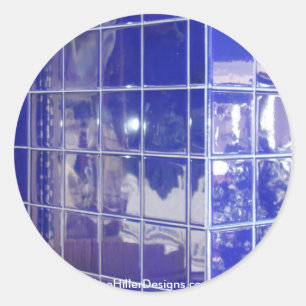 Hot-Springs, AR BlueTile Reflection-cadeautjes Ronde Sticker