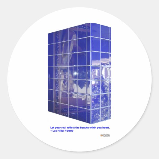Hot-Springs, AR BlueTile Reflection-cadeautjes Ronde Sticker (Voorkant)