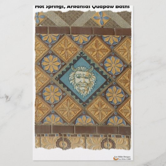 Hot Springs, AR Quapaw Dome Tegels Gifts Apparel Briefpapier (Voorkant)