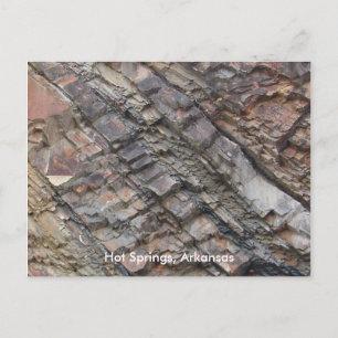 Hot Springs, AR Rotslagen Central Ave Prentbriefka Briefkaart