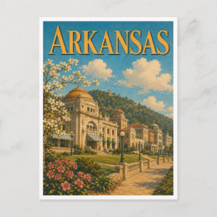 Hot Springs Arkansas Bathhouse Row GeoSaga Briefkaart