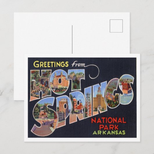 Hot Springs, Arkansas  Big Letters Briefkaart (Voorkant / Achterkant)