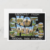 Hot Springs, Arkansas Big Letters Briefkaart (Voorkant / Achterkant)
