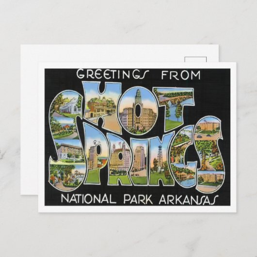 Hot Springs, Arkansas  Big Letters Briefkaart (Voorkant / Achterkant)