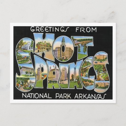 Hot Springs, Arkansas Big Letters Briefkaart (Voorkant)