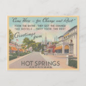 Hot Springs Arkansas  Greetings Briefkaart (Voorkant)