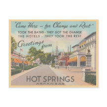 Hot Springs Arkansas  Greetings Briefkaart